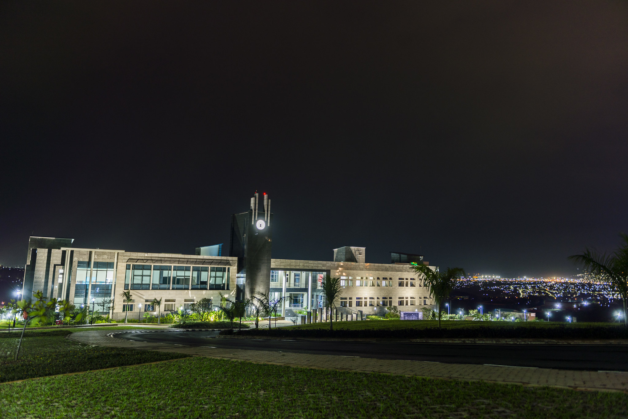 Front view at night