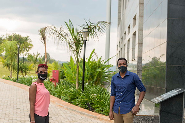 students at CMU-Africa in masks