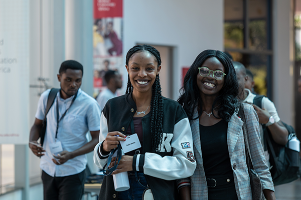 Students in the hallway at CMU-Africa