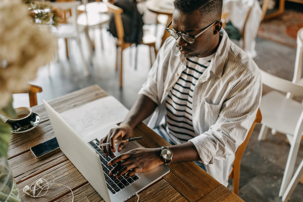 Man on computer