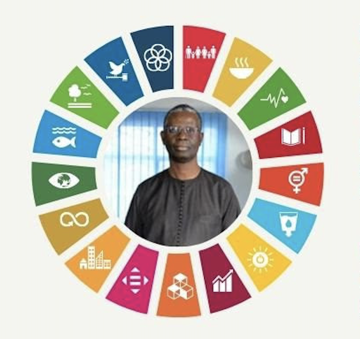 Ndiaye headshot and SDG icons