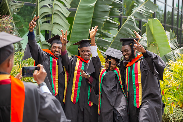 family and graduating student