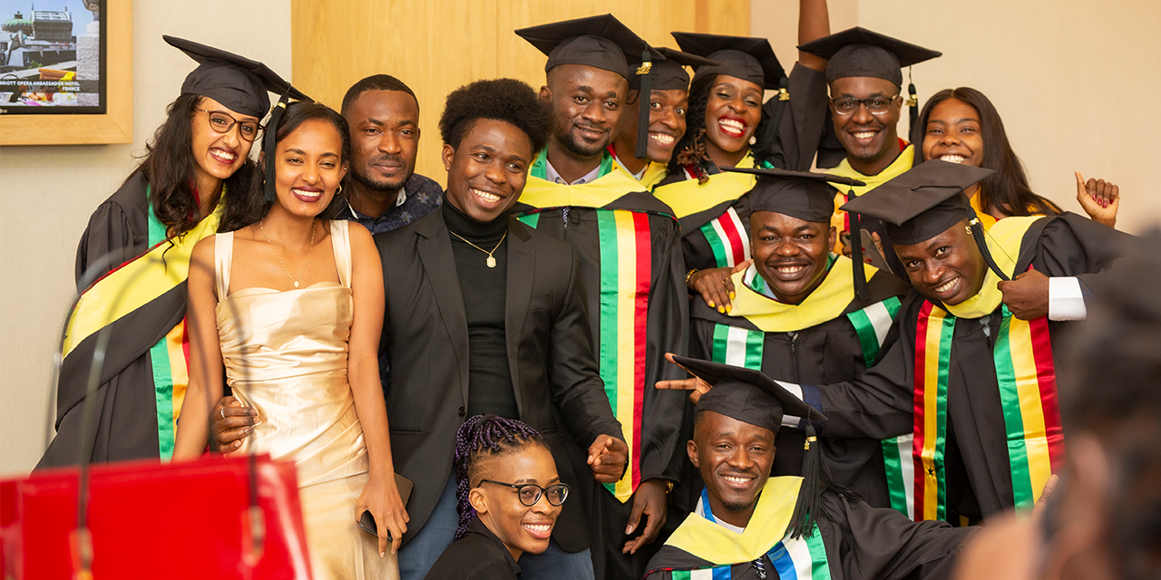 Group photo of students at graduation