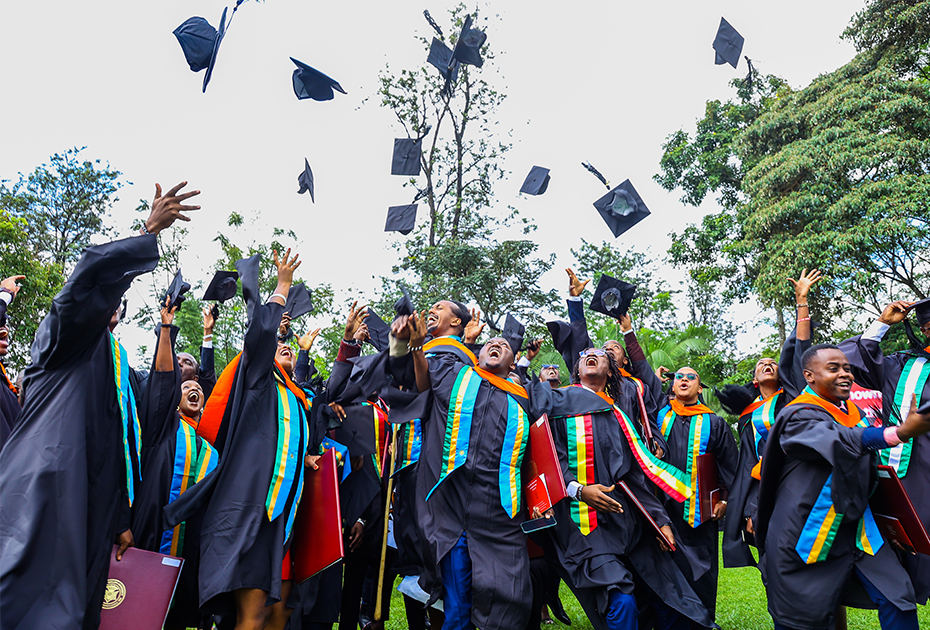 Group photo of students at graduation