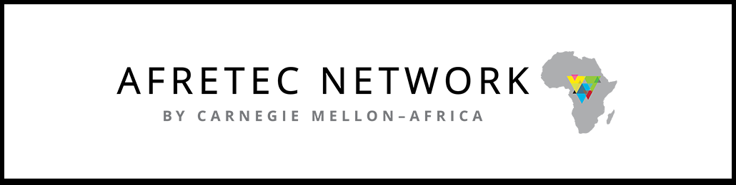 AFRETEC Network logo with the text “By Carnegie Mellon–Africa” and an Africa silhouette featuring a colorful geometric mark.