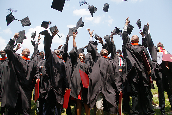 Students at graduation