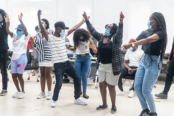 Students dancing