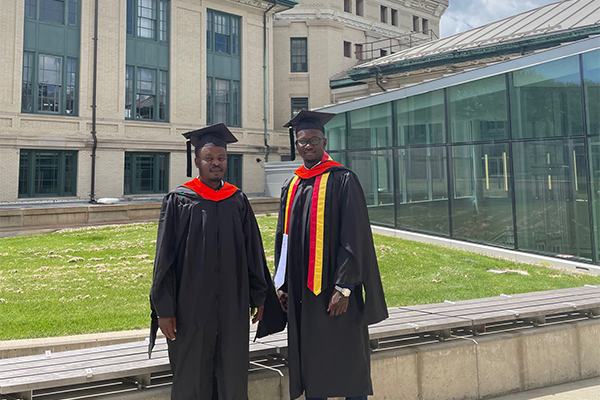 Brian and Eric in front of Hamerschlag Hall