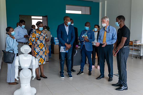 Delegation meeting robot at CMU-Africa