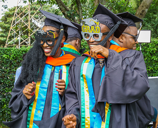 Grads with silly glasses