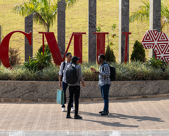 Students walking on campus