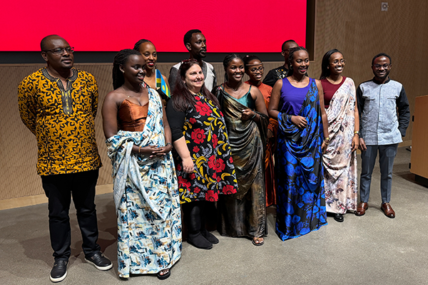 Group photo of students at cultural event