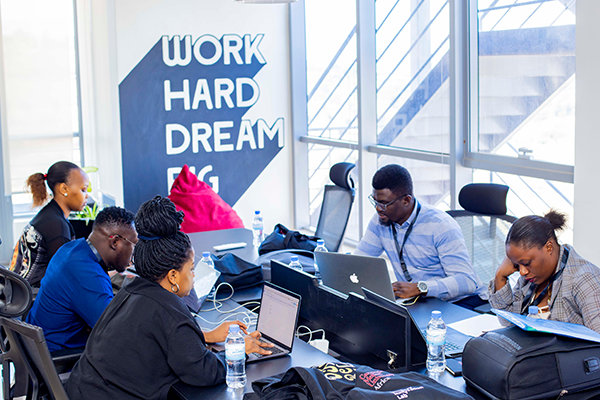 People at a table working