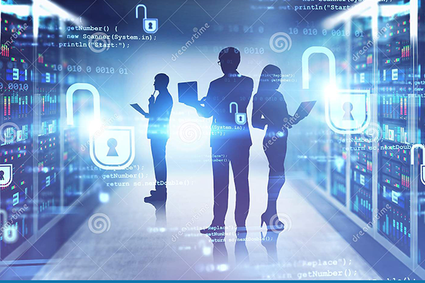 people over digital background