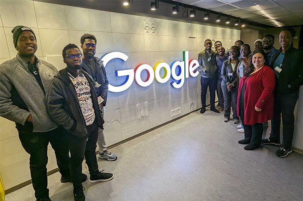Group photo of students at Google